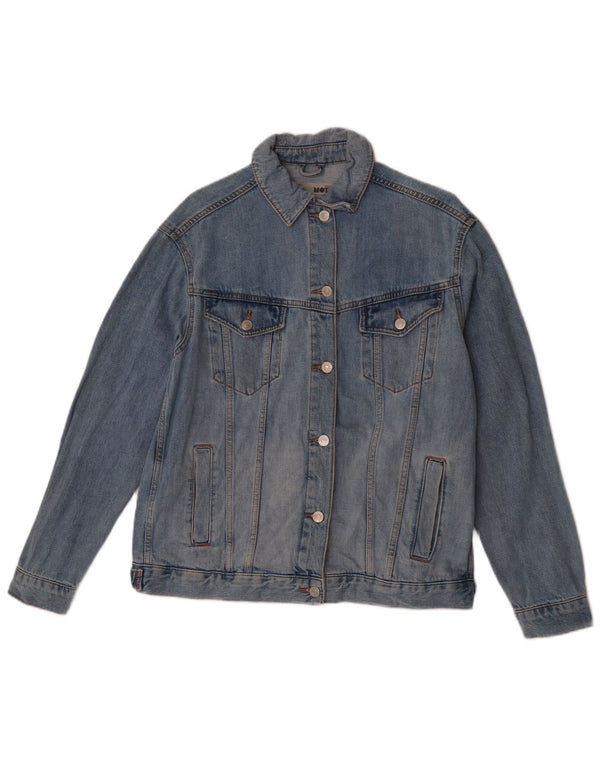 Topshop Chaqueta vaquera extragrande para mujer UK 10 Small Blue Cotton