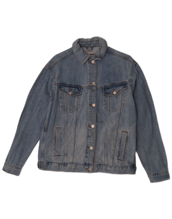 Topshop Chaqueta vaquera extragrande para mujer UK 10 Small Blue Cotton