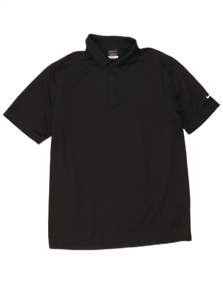 Nike Polo Dri Fit para hombre, talla grande, poliéster negro
