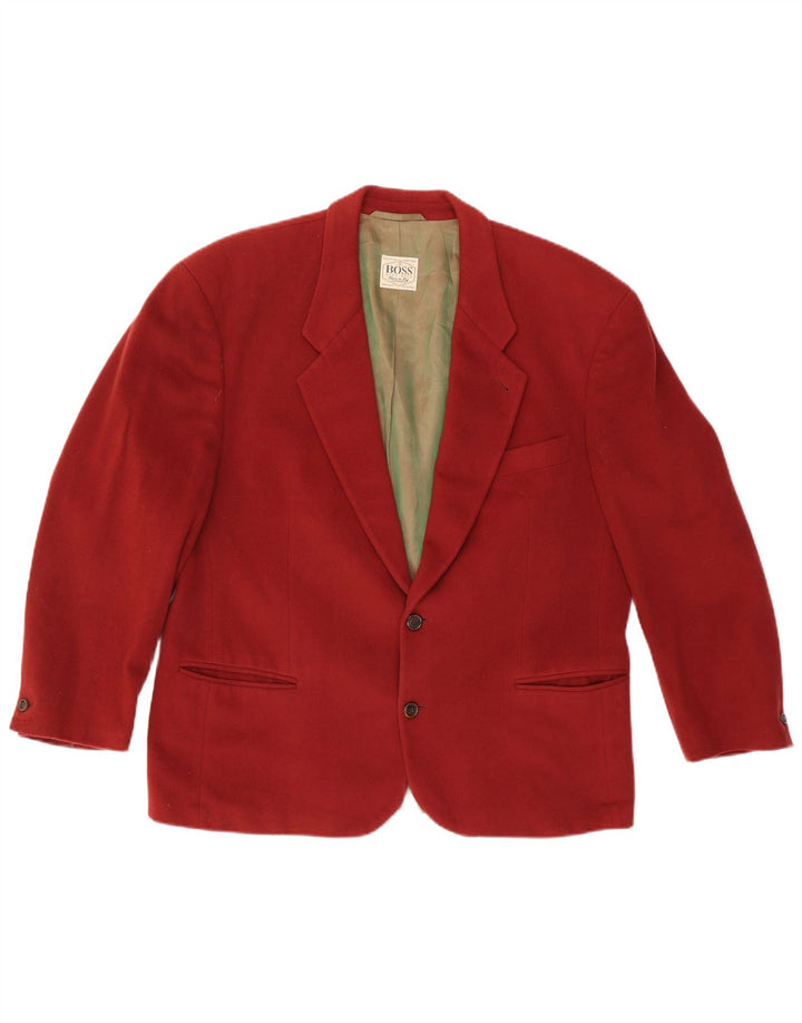 Hugo Boss Chaqueta tipo blazer de 2 botones para hombre EU 54 2XL Lana roja