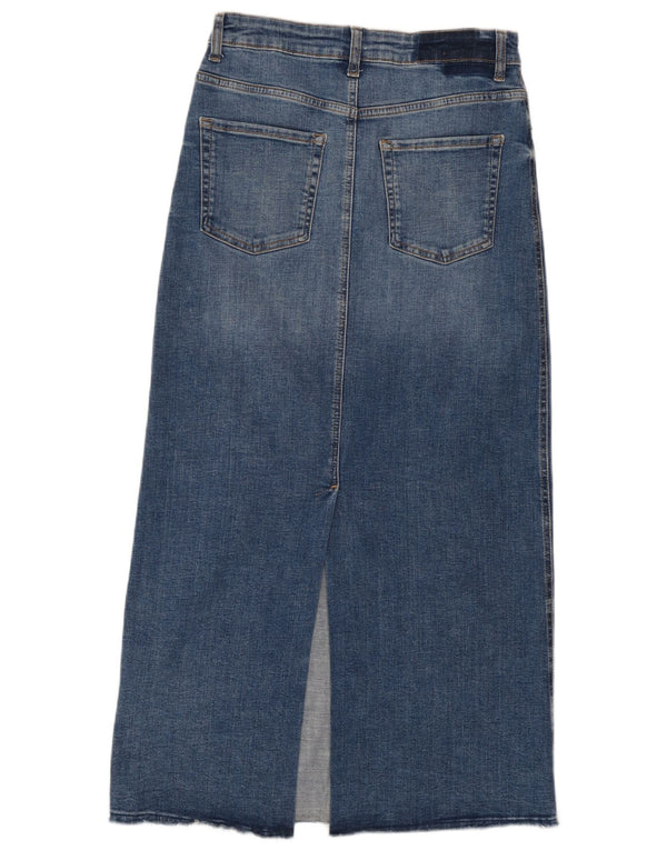 Zara Mujer Maxi Falda Vaquera De Cintura Alta Mediana W28 Azul