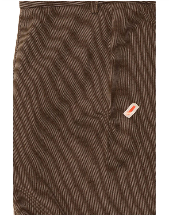 Marks & Spencer Pantalón de traje de corte regular para hombre W40 L29 Poliéster marrón
