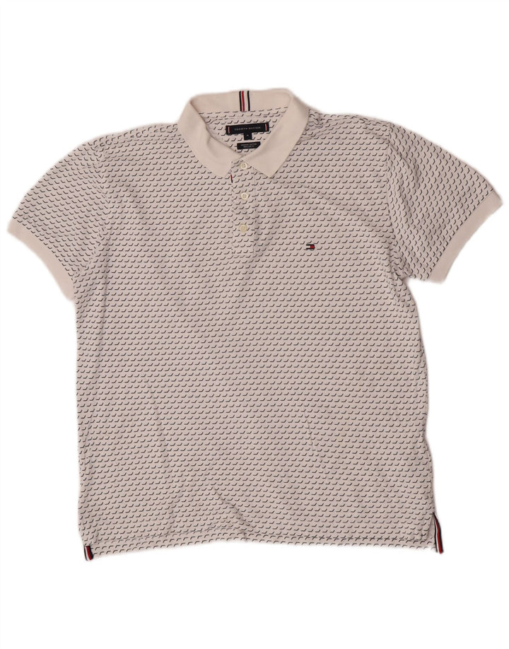 Tommy Hilfiger Polo De Corte Regular Para Hombre De Algodón Geométrico Blanco Medio