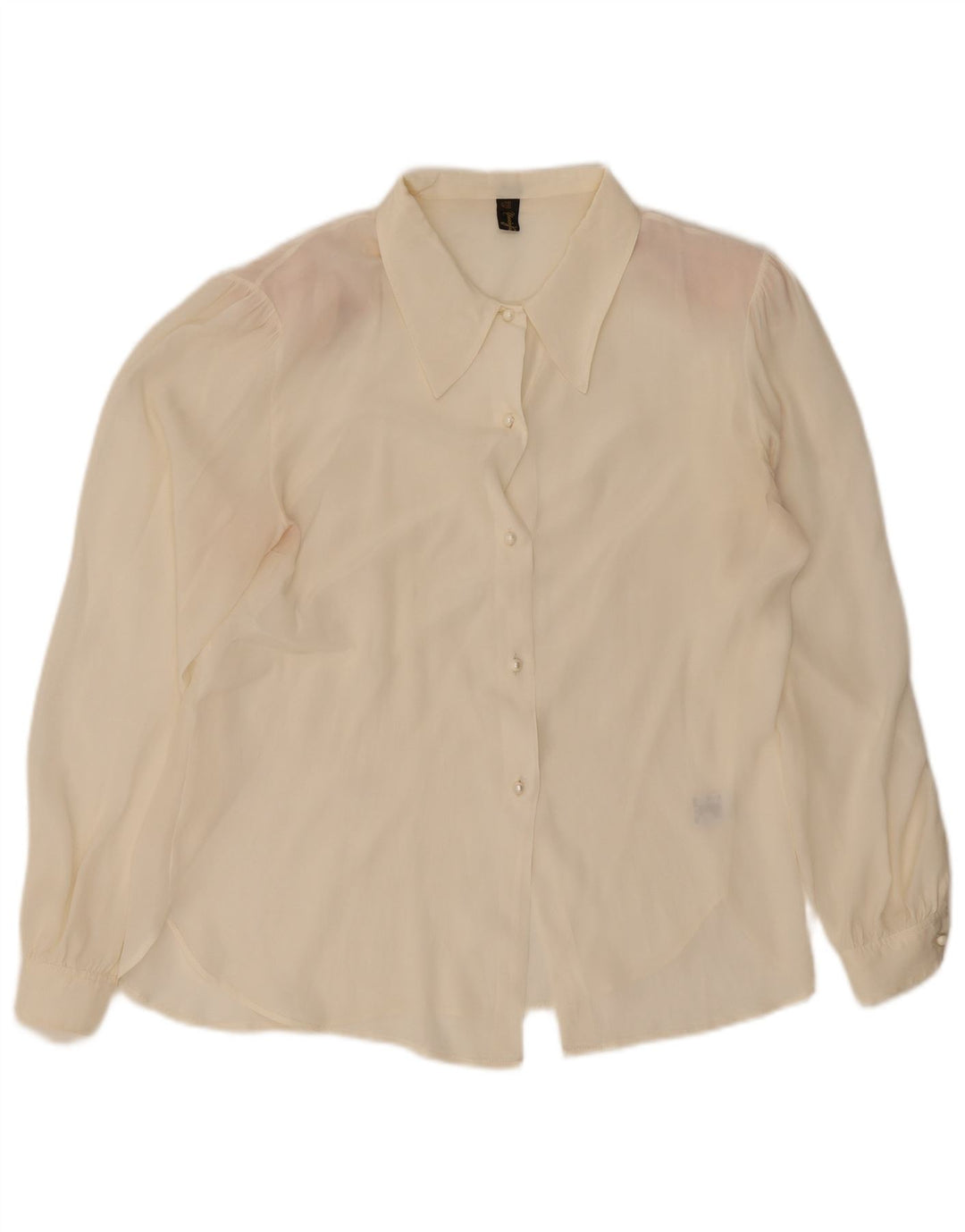 Blusa vintage para mujer IT 44 Mediana Acetato blanco roto