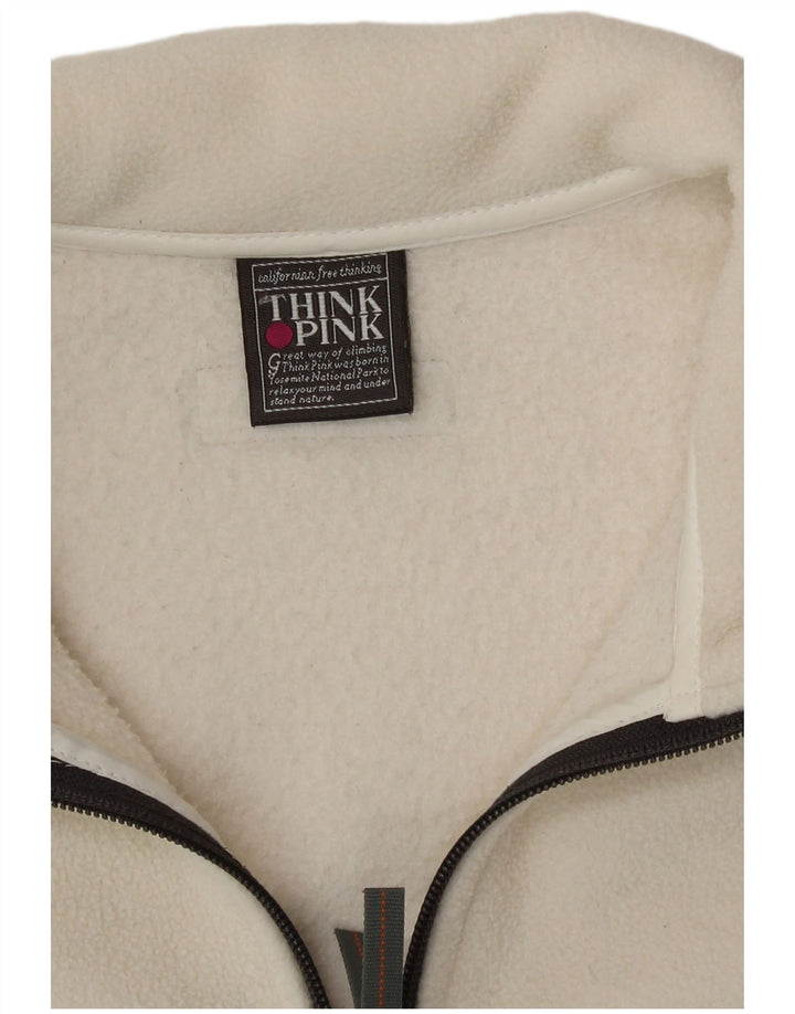 Think Pink Chaqueta polar para mujer UK 46 Large White
