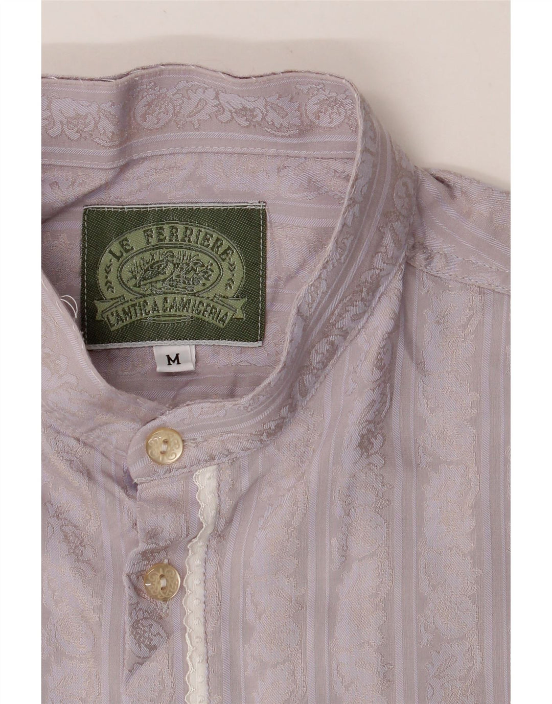 VINTAGE Mens Short Sleeve Shirt Medium Purple Paisley Acetate Vintage Vintage and Second-Hand Vintage from Messina Hembry 