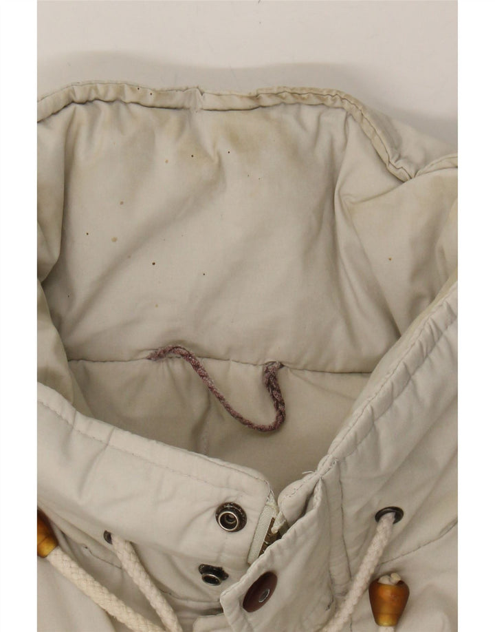 VINTAGE Mens Loose Fit Padded Jacket UK 38 Medium Off White Polyester Vintage Vintage and Second-Hand Vintage from Messina Hembry 