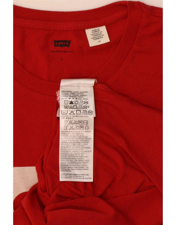 Levi's Camiseta gráfica para hombre Top grande de algodón rojo
