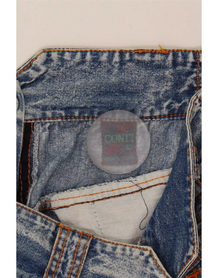 Falda vaquera vintage para mujer IT 42 Mediana W28 Algodón azul