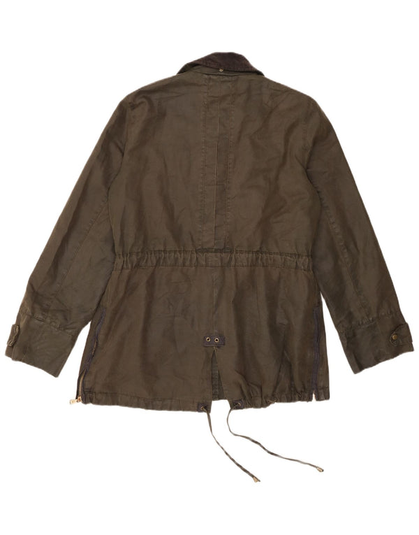 Zara Mujer Trafaluc Utility Chaqueta UK 12 Medium Caqui Algodón
