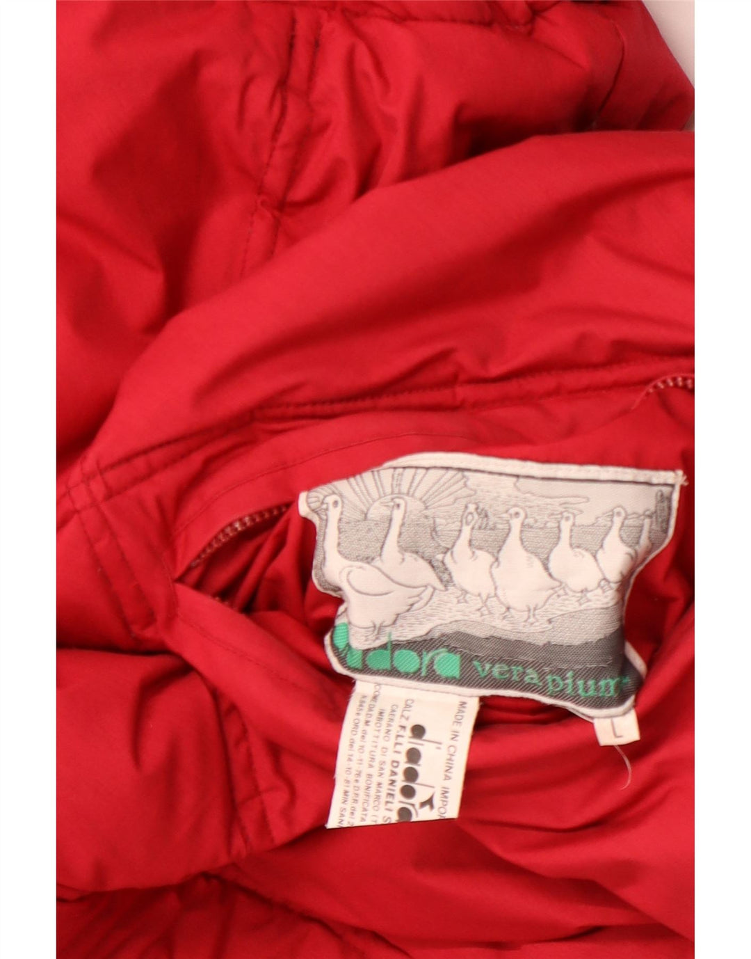 DIADORA Chaqueta Acolchada Reversible de Corte Suelto para Mujer UK 46 Large Red