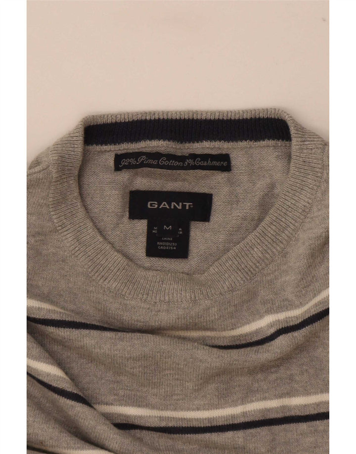 Gant Jersey De Cuello Redondo De Algodón A Rayas Gris Medio Hombre