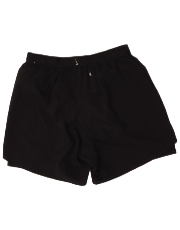Nike - Pantalones cortos deportivos Dri Fit para mujer, talla grande, poliéster negro