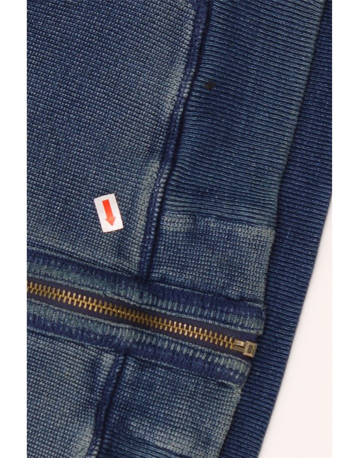 FAT FACE Suéter con capucha y cremallera para hombre Algodón azul marino mediano