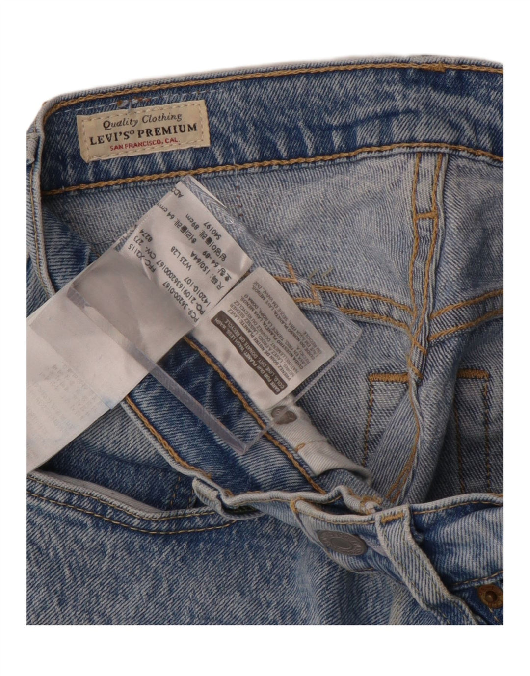Levi's Vaqueros rectos de cintura alta para hombre W25 L28 Algodón azul