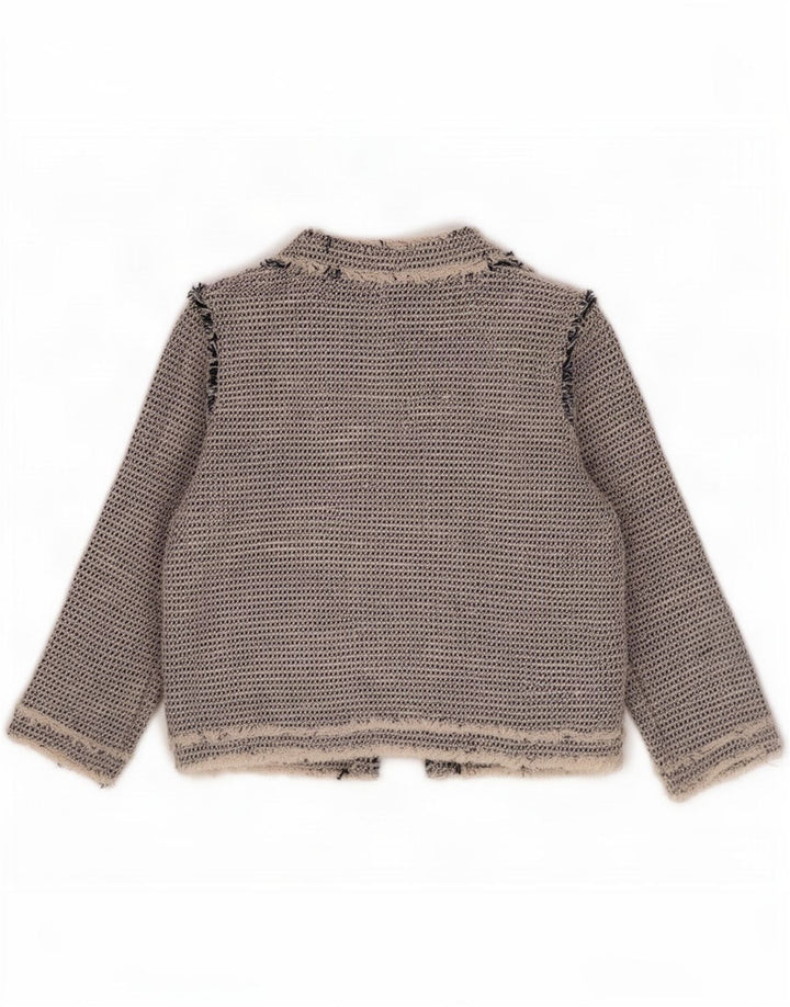 Zara Mujer Blazer Chaqueta Reino Unido 12 Algodón Gris Medio