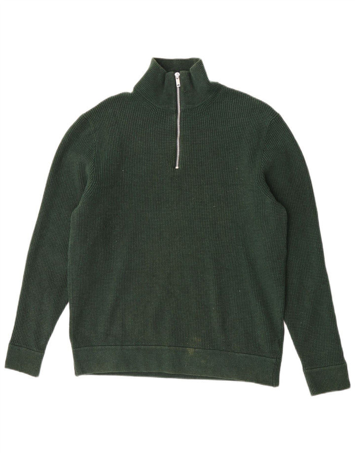 Marks & Spencer Suéter tipo jersey con cuello y cremallera para hombre Poliéster verde grande