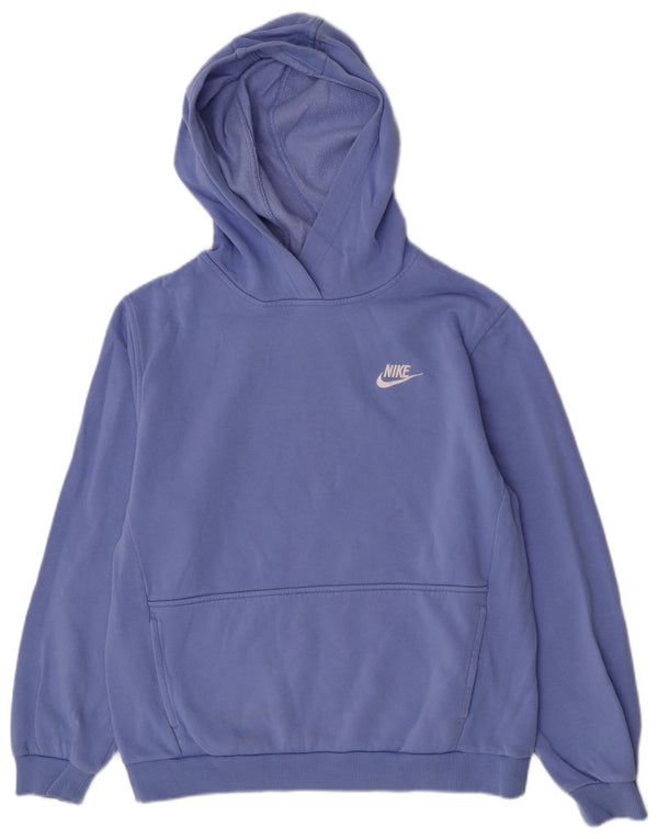 Nike - Sudadera con capucha para niña, ajuste regular, 13-14 años, XL, algodón azul