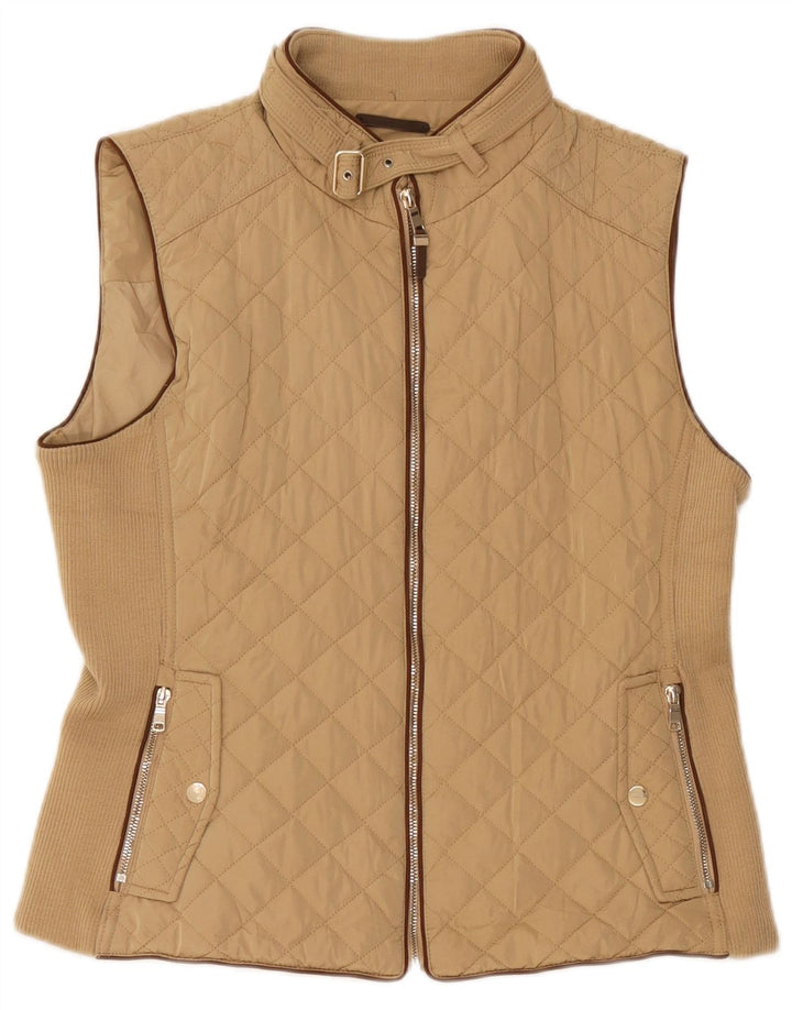 Zara Mujer Chaleco Acolchado ES 40 XL Beige
