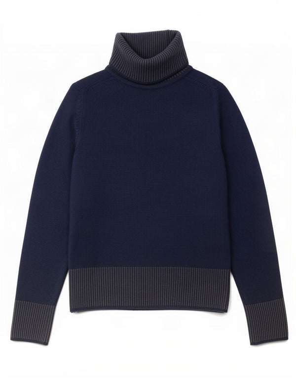 Bikkembergs Jersey con cuello vuelto para mujer UK 40 Small Blue Colourblock