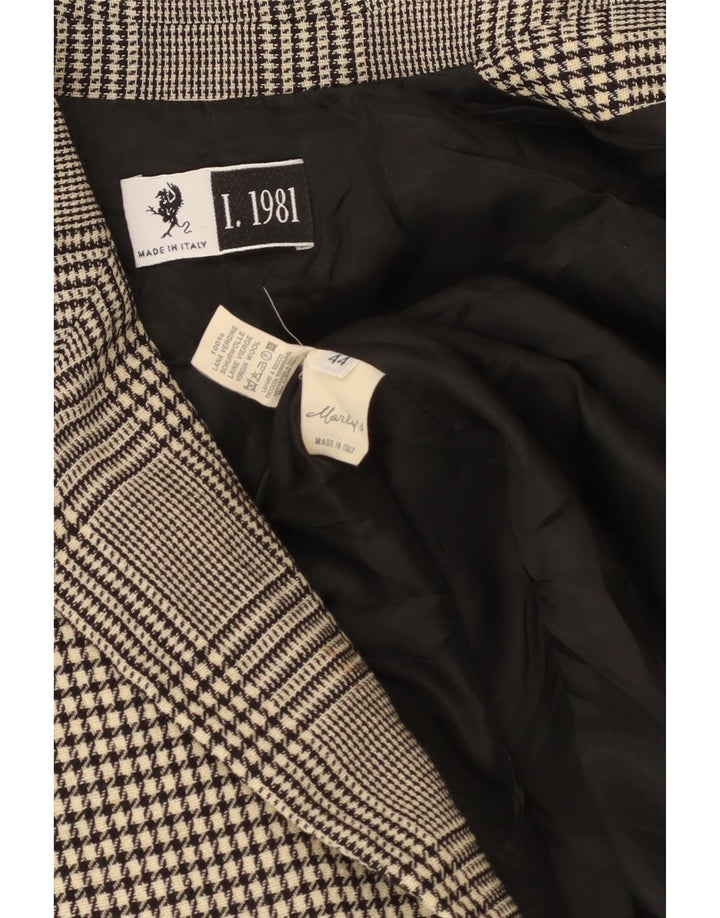 Marly's Chaqueta Blazer De 1 Botón Para Mujer IT 44 Pata De Gallo Beige Medio