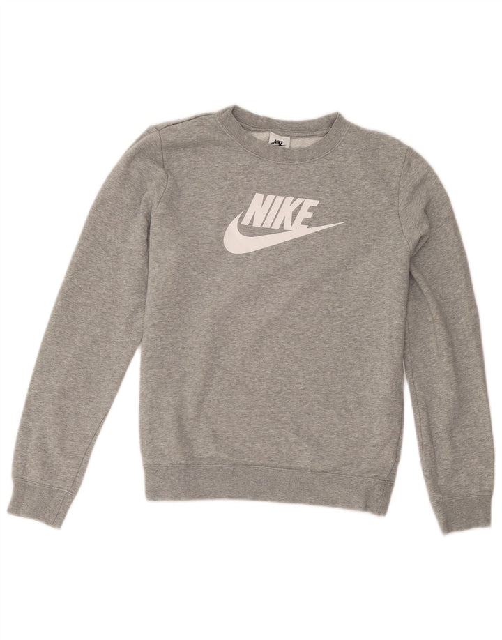 Nike - Sudadera de gran tamaño con gráfico para mujer, talla 10, algodón gris pequeño