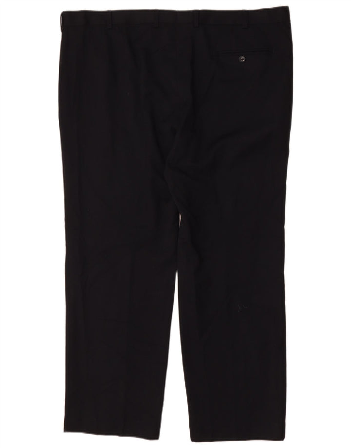Marks & Spencer Pantalón de traje regular recto para hombre W42 L29 Azul marino