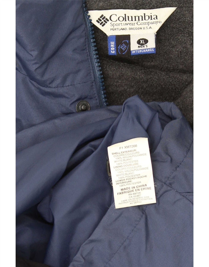 Columbia Chaqueta cortavientos Interchange para hombre UK 42 XL Azul Colorblock
