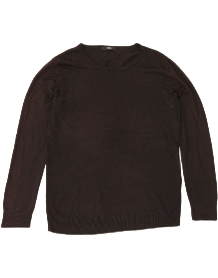 Marks & Spencer - Jersey de cuello redondo para mujer, talla 40, acrílico negro mediano