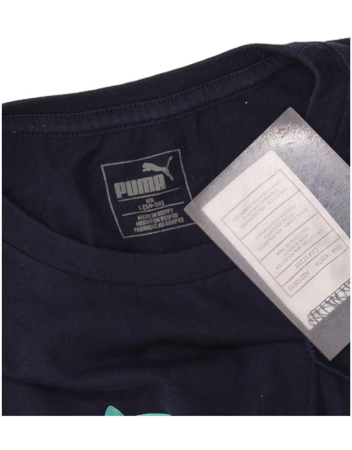 PUMA Camiseta gráfica para niños 14-15 años Grande Azul Marino Algodón