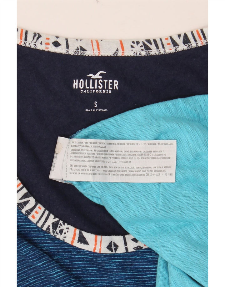 HOLLISTER Camiseta sin mangas para hombre de algodón a rayas azules pequeñas