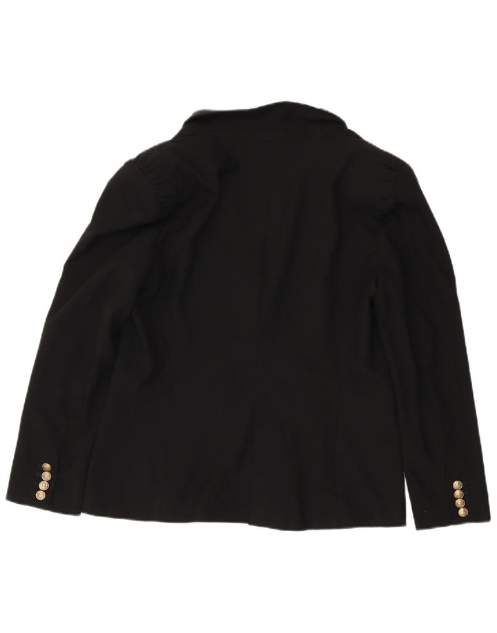 Zara Mujer Chaqueta Blazer De 1 Botón UK 40 XL Poliéster Negro