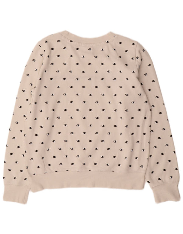 CHAMPION Sudadera gráfica para mujer Jumper UK 14 Medium White Cotton