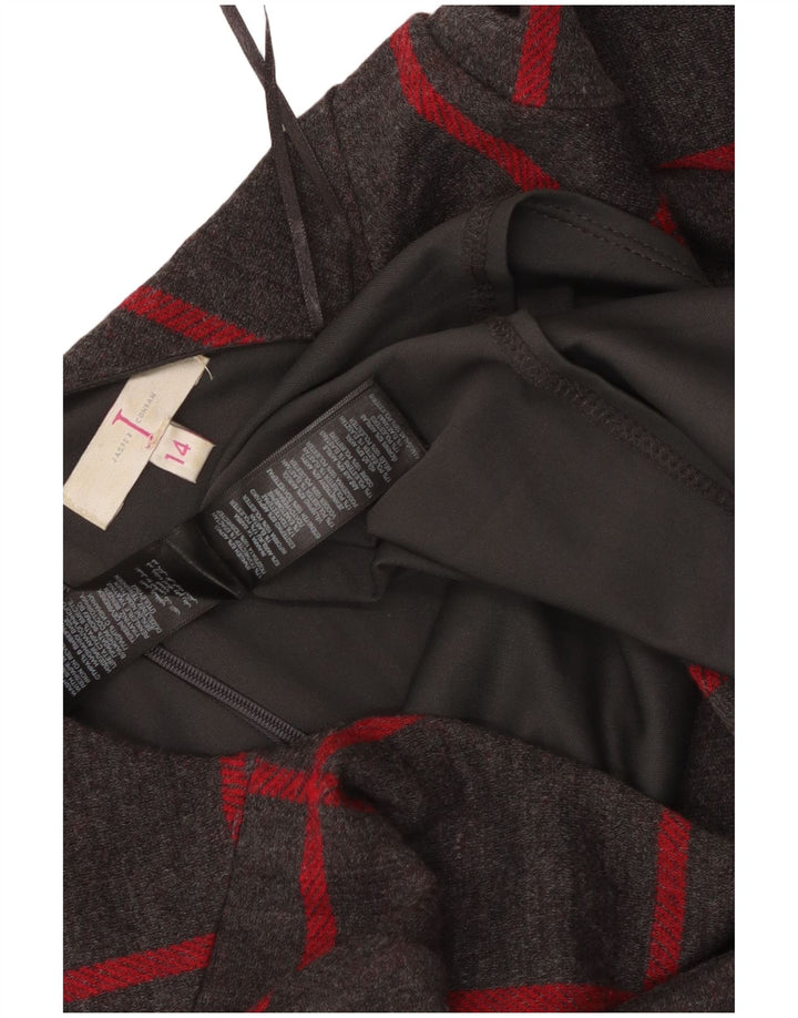 JASPER CONRAN Vestido tubo de manga 3/4 para mujer UK 44 Cuadros gris medio