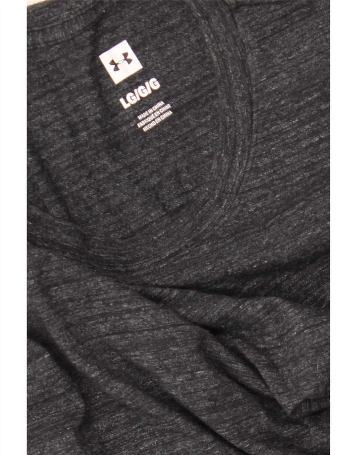 Under Armour Camiseta de manga larga para hombre, talla grande, gris moteado