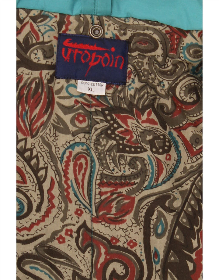 Vintage mujer abrigo acolchado de gran tamaño Reino Unido 18 XL algodón azul