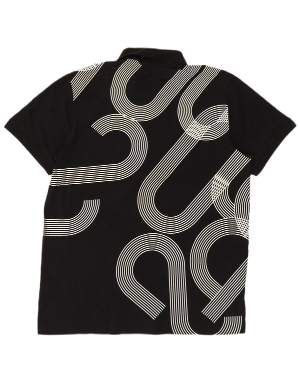 HUGO BOSS Polo de corte entallado con gráfico para hombre 2XL Algodón negro