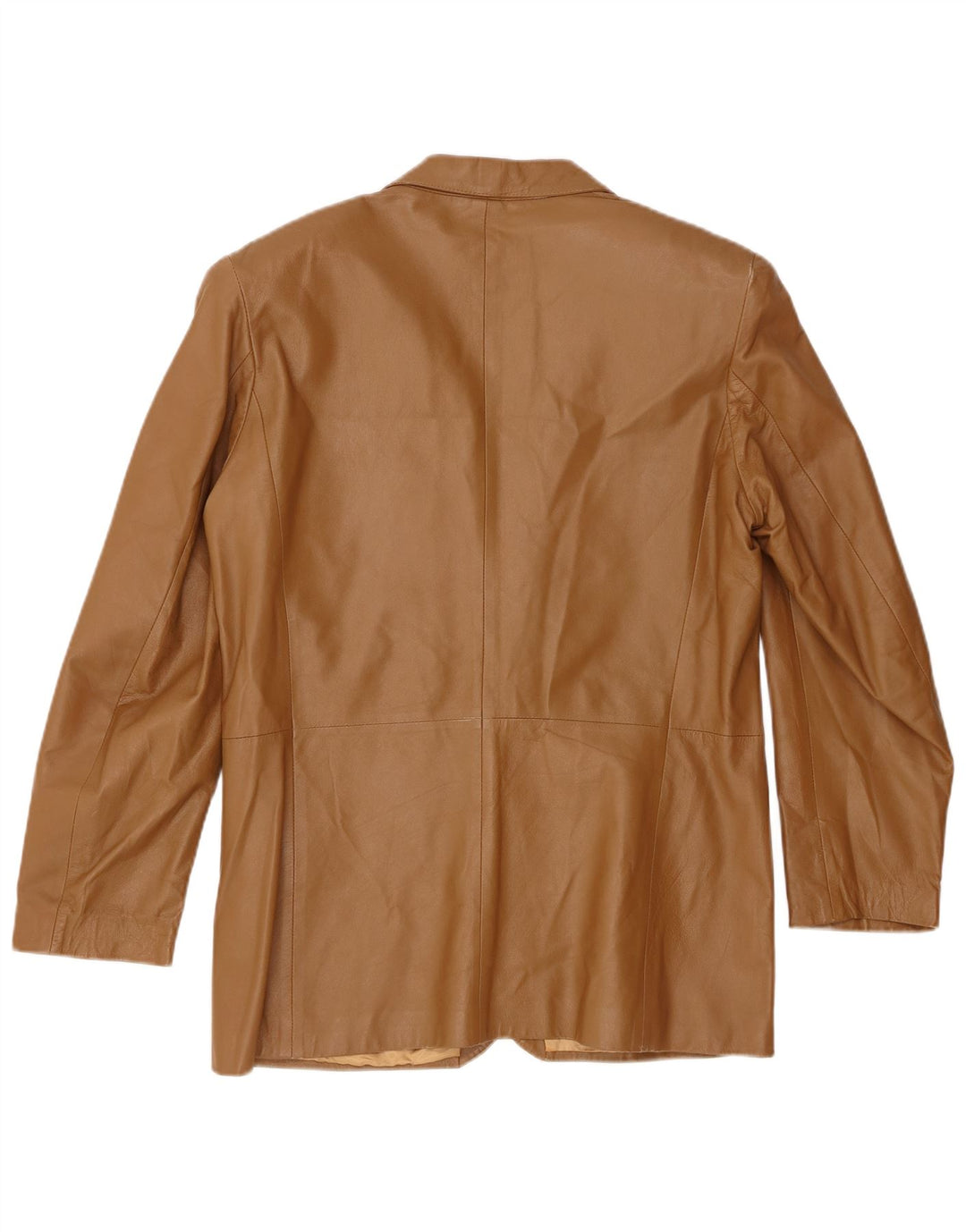 Vintage hombres 2 botones cuero Blazer chaqueta IT 50 grande beige