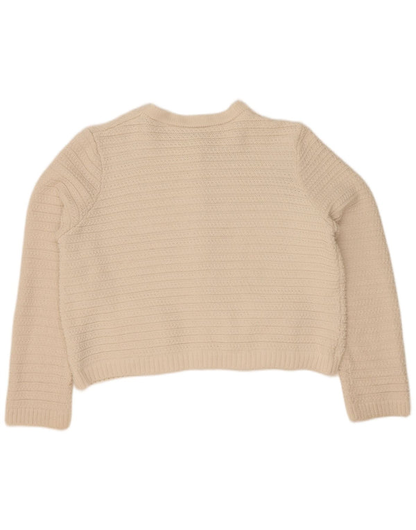 Marks & Spencer Suéter tipo cárdigan corto para mujer Reino Unido 46 Grande Blanco roto