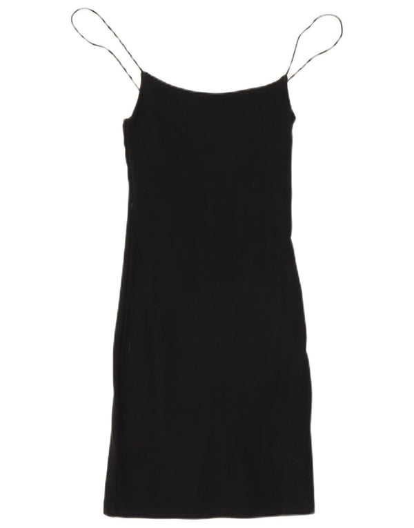 Zara Vestido lencero para mujer UK 8 Small Algodón negro