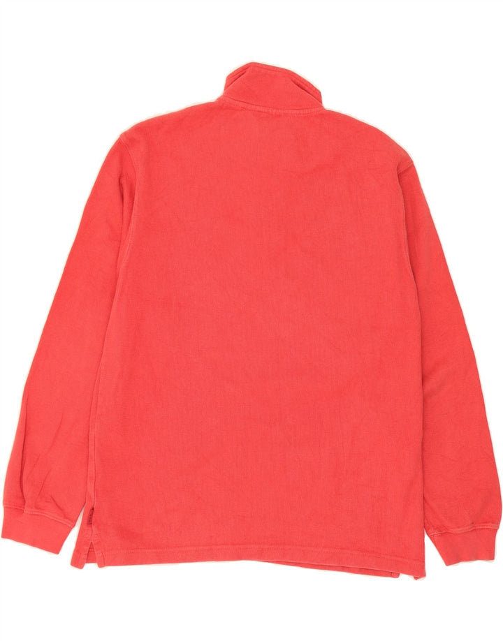 IZOD Mens Zip Neck Sweatshirt Jumper Large Red Cotton Vintage Izod and Second-Hand Izod from Messina Hembry 