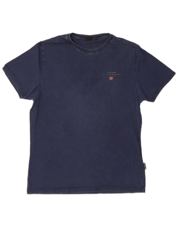 Napapijri Hombre Camiseta Top Grande Azul Marino Algodón