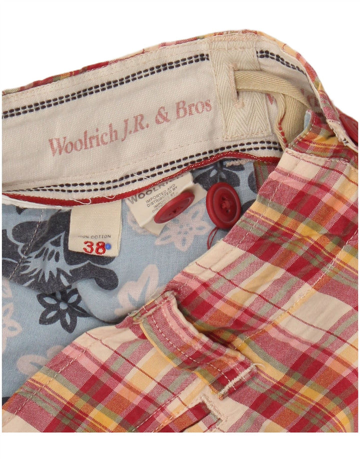 Woolrich Pantalones cortos chinos para hombre W38 XL Algodón a cuadros multicolor