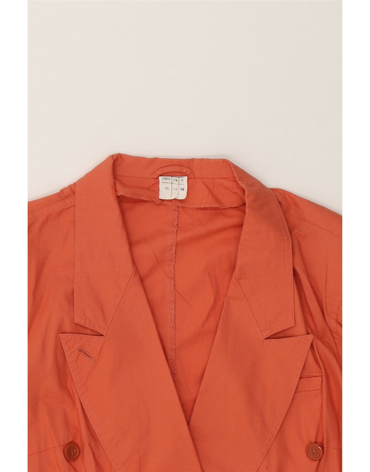 VINTAGE Womens Double Breasted Blazer Jacket IT 50 XL Orange Cotton Vintage Vintage and Second-Hand Vintage from Messina Hembry 