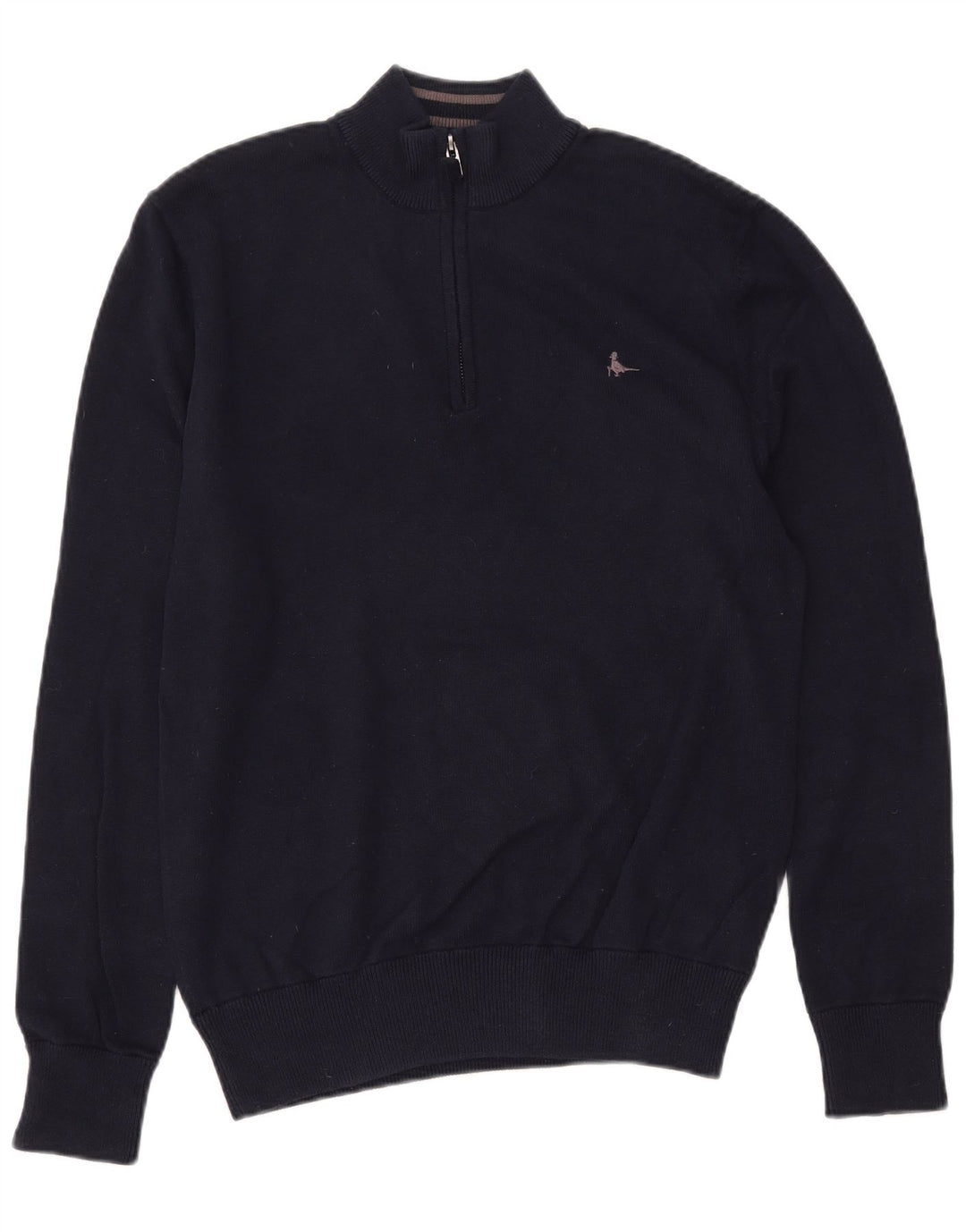 JACK WILLS Suéter tipo jersey con cuello y cremallera para hombre Algodón azul marino mediano