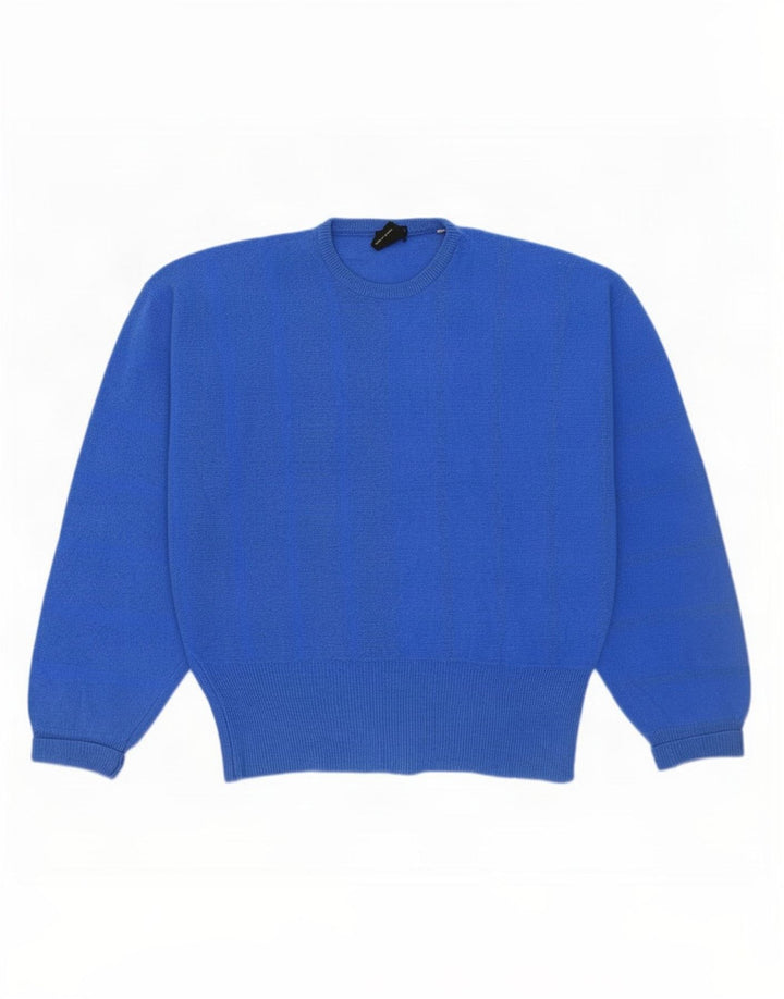 Mapier - Jersey extragrande con cuello redondo para mujer, talla S, color azul