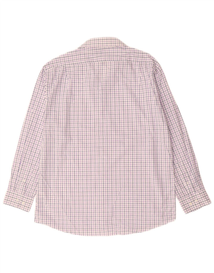 DOCKERS Camisa para hombre talla 16 1/2 algodón a cuadros morado grande