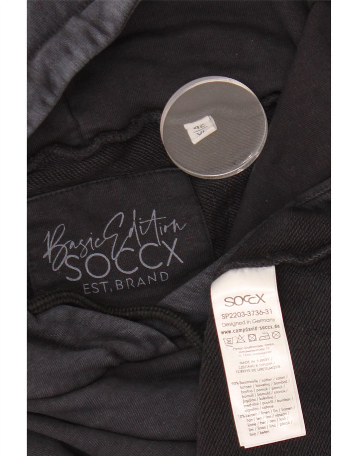 SOCCX Jersey con capucha gráfica para hombre Reino Unido 42 Grande Algodón negro