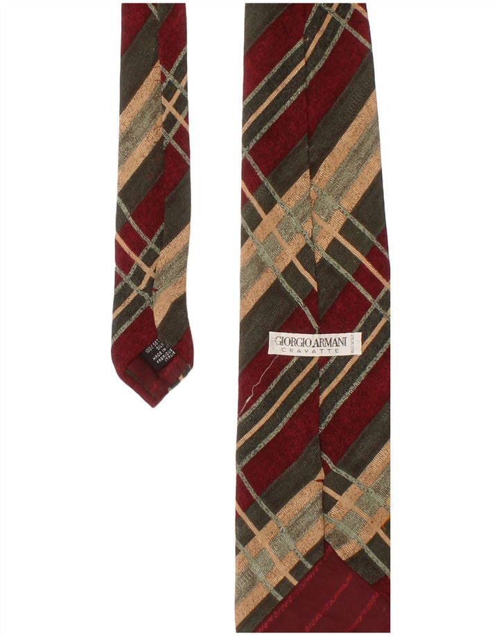 Giorgio Armani Corbata para hombre Talla única Seda a cuadros multicolor Clásica