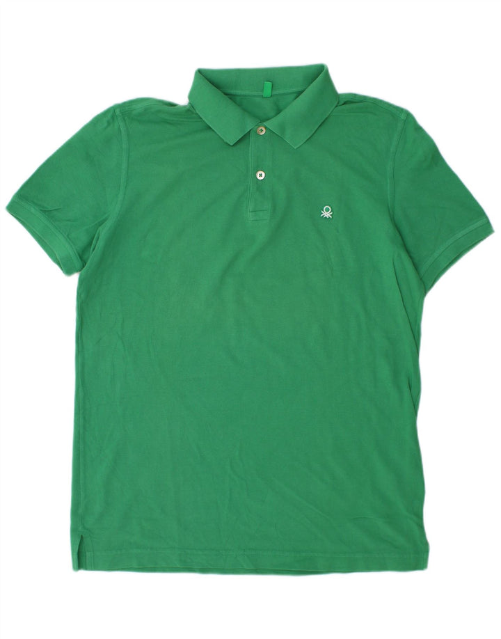 BENETTON Polo Hombre Grande Algodón Verde